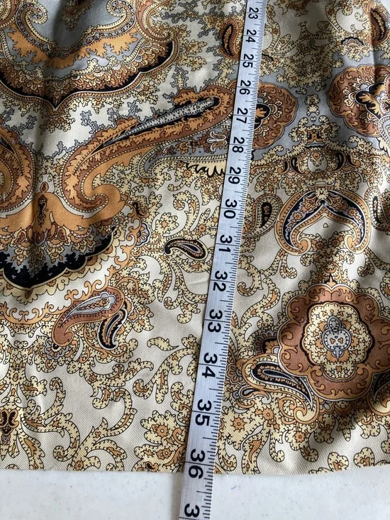 J. Crew 85% Silk Gold & Cream Paisley Midi Sheath Dress - Picture 9 of 10